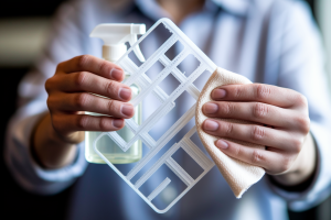 mains-plastique-adhesif-bouteille-chiffon