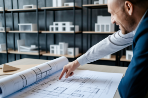 architecte-profil-plan-bureau-maquettes