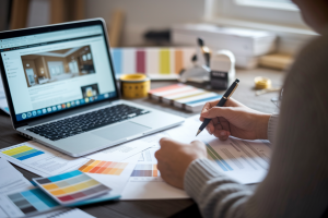 bureau-maison-ordinateur-notes-outils