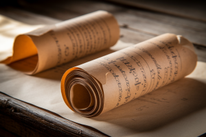 parchemin-ancien-table-rustique-symboles