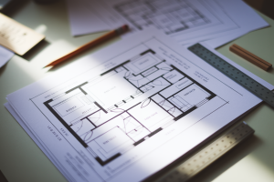 plan-etage-crayon-regle-table