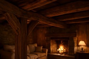 interieur-rustique-bois-canape-cheminee