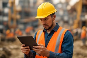 ouvrier-casque-tablette-chantier-bouillonnant