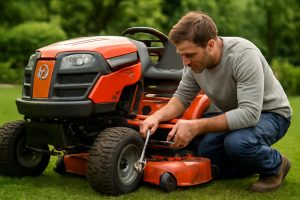 personne-examine-tracteur-tondeuse-husqvarna
