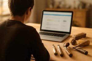 personne-ordinateur-bureau-soleil-outils-bois