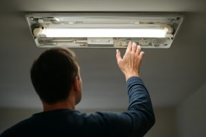 personne-reach-lampe-fluorescente-composants