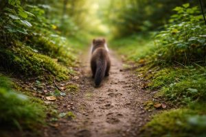 jardin-verdoyant-fouine-sol-flou