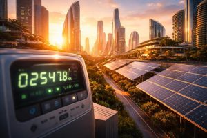 paysage-urbain-futuriste-coucher-soleil