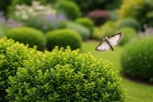 jardin-buis-papillon-pyrale-flou