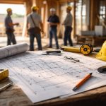 chantier-ouvriers-plans-outils-table