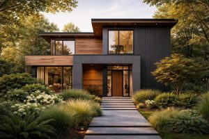maison-moderne-bardage-vegetation-luxuriante