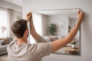 personne-dos-miroir-salon-moderne